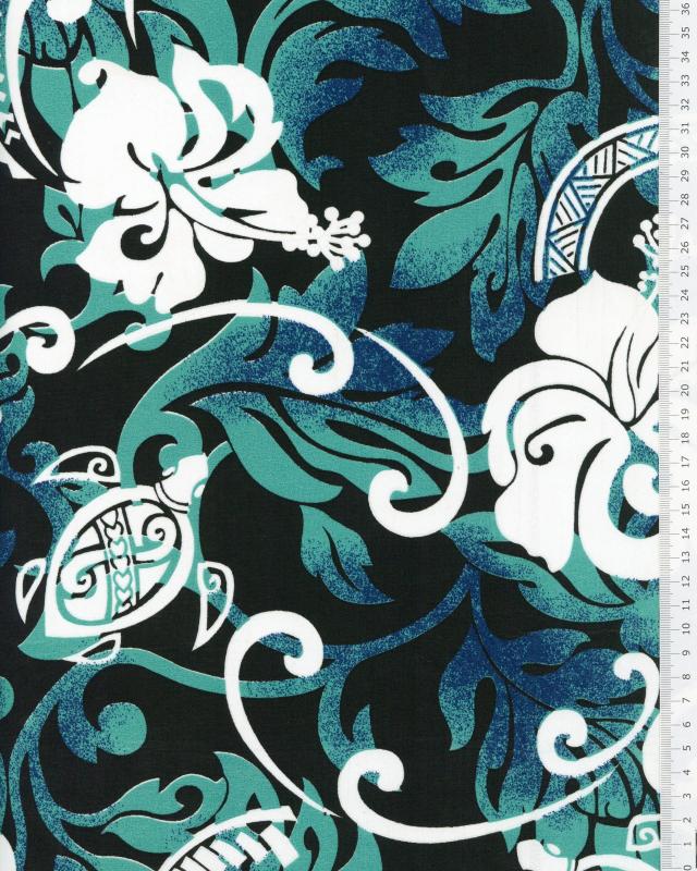 Polynesian fabric ANAE Black - Tissushop